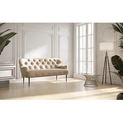 2,5-Sitzer PLACES OF STYLE "Amber", beige, B:173cm H:97cm T:87cm, 100% Polyester, Sofas, mit Knopfheftung,in verschieden Stoffarten