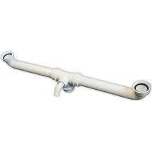 tecuro Ablaufverbindung für Doppel-spülbecken1 1/2 Zoll Rohr 40 mm, extra lang 570 mm, -