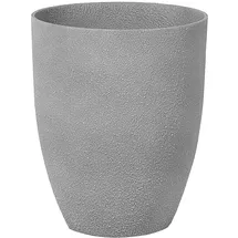 Beliani Blumentopf hellgrau rund 35/35/42 cm Croton
