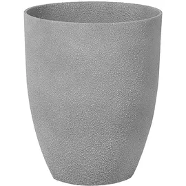 Beliani Blumentopf hellgrau rund 35/35/42 cm Croton