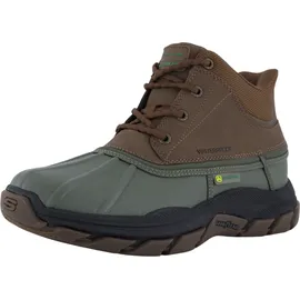 SKECHERS Respected Swamper Slip-InTurnschuhe, Olive Leather/Duraleather/Brown Trim, 48.5 EU