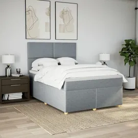 vidaXL Boxspringbett 140 x 200 cm Hellgrau