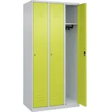 CP-Möbel Spind Classic PLUS, grün, 3 Abteile, mit Zylinderschloss, 90 x 185 cm