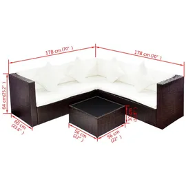 vidaXL Garten-Lounge-Set 4-tlg. braun