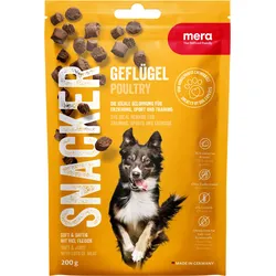 mera Snacker Geflügel für Hunde | Unsere saftig soften Trainingssnacks | Hundesnacks | Lecker und gesund belohnen, trainieren und verwöhnen 0.2 kg