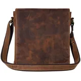 GREENBURRY Vintage Umhängetasche Leder 23 cm braun