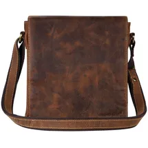 GREENBURRY Vintage Umhängetasche Leder 23 cm braun