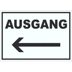 Ausgang Pfeil links Aufkleber A5 (148x210mm)