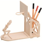 Pebaro 840/3 Holzbausatz Stiftehalter Basketball, 3D Puzzle, Modellbausatz, Basteln mit Holz, Holzpuzzle, vorgestanzte Holzplatte, ausbrechen, zusammenstecken, fertig, Geschenkidee