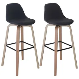 MCW Barhocker MCW-A89, Barstuhl Tresenhocker mit Lehne Textil, dunkelgrau