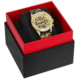 GUESS Damen Armbanduhr 40th Anniversary Special Edition Leopard Gold-Ton GW0814L3
