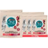 PURINA ONE Sterilcat Getreidefrei Trockenfutter mit Rind (6 x 600g)