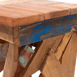 creedwood Hocker Holz 30 x 52 x 30 cm Beige