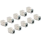 DeLock Keystone Modul RJ45 Buchse zu LSA Cat.6A werkzeugfrei grau 10 Stück