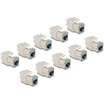 DeLock Keystone Modul RJ45 Buchse zu LSA Cat.6A werkzeugfrei grau 10 Stück