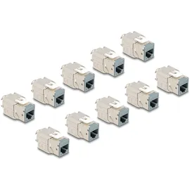 DeLock Keystone Modul RJ45 Buchse zu LSA Cat.6A werkzeugfrei grau 10 Stück