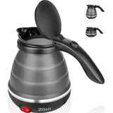 Zilan Reisewasserkocher klein 0,5 liter Wasserkocher faltbar Miniwasserkocher Tragbarer Mini-Wasserkocher Faltbarer Reise-Wasserkocher Kompakter Mobiler Camping-Wasserkocher 750 Watt