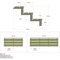 Plus Außentreppe Kiefer/Feuerverzinkt 3 Stufen 180 cm breit