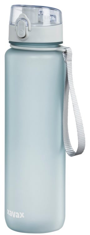 Xavax Sport-Trinkflasche, 1 L, Auslaufsicher, Schlaufe, Einhandverschluss, Blau