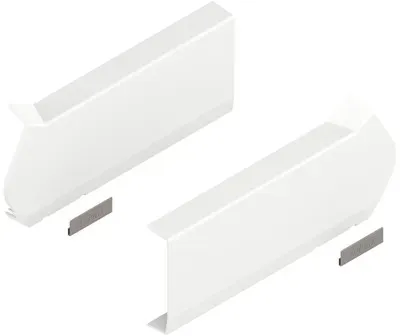 AVENTOS HF Hochfaltklappe, Abdeckkappe groß, glatt, links/rechts, seidenweiss/inox-g.