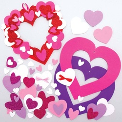 Herzkranz-Bastelsets  (pro Set 3) Bastelaktivitäten Valentinstag