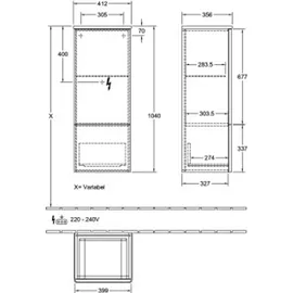 Villeroy & Boch Antao Mittelschrank 41,4 x 103,9 x 35,6 cm Weiß