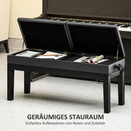 Homcom Klavierbank Klavierhocker mit Stauraum Pianobank bis 220 KG Kunstleder