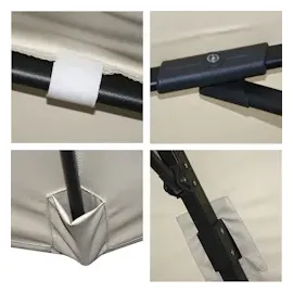 Mendler HWC-A96 350 x 350 cm Creme-Grau