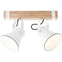 Brilliant Deckenstrahler Plow Holz weiß Landhaus stil E27 max. 10W