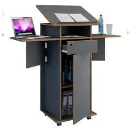 VCM Stehpult Salia Anthrazit H. 107 bis 128 cm x B. 60 bis 123 cm x T. 44 cm