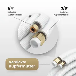 Kältebringer Kältemittelleitung 1/4" + 3/8" Montage-Set für Split-Klimaanlage 1000 cm