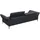 flexlux Couch Leder 3-Sitzer Schwarz