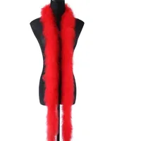 2m 8cm Federboa Truthahnfedern Boa,Flauschige Plüsch-Feder Boa Federstola Federschal Federgirlande für Weihnachtsbaum Hochzeit Basteln Burlesque Karneval Party 20er Jahre Kostüm Deko,ca. 20g Rot