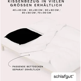 schlafgut Kissenbezug Woven Satin 80 x 80 cm Schwarz