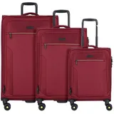 d & n d&n Travel Line 9704 4 Rollen Kofferset 3-teilig mit Dehnfalte dark red