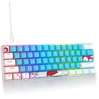 SOLIDEE mechanische Gaming Tastatur 60 Prozent,61 Tasten kompakte mechanische Tastatur RGB Hintergrundbeleuchtung,60% Prozent Tastatur mechanisch QWERTY,Roter Schalter für Win/Mac PC Laptop(61 Blue)