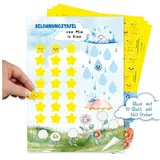 TOBJA Belohnungstafel für Kinder – 10 Blatt DIN A4 Abreißblock mit 360 Stickern – Motivation für Morgenroutine Kinder, Aufgabentafel & Belohnungssystem ab 3 Jahren
