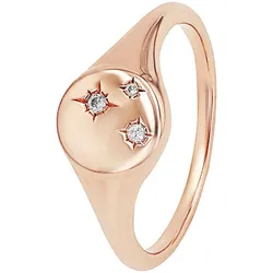 Fingerring S.OLIVER "Stern, 2038828/-29/-30/-31" Gr. 54, gold (roségoldfarben, weiß, weiß), Fingerringe, Damen, 54, Silber 925 (Sterlingsilber), mit Zirkonia (synth.)