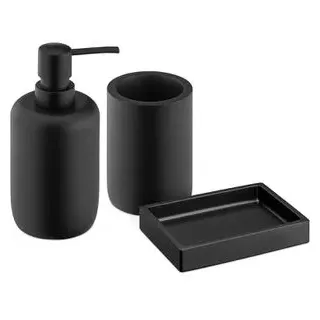 Navaris Badaccessoires-Set 56525.01, 3-teilig, aus Kunstharz, schwarz