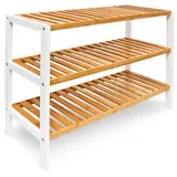 Relaxdays Schuhregal 70 x 55 x 25 cm braun-weiß