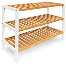 Relaxdays Schuhregal 70 x 55 x 25 cm braun-weiß