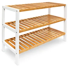 Relaxdays Schuhregal 70 x 55 x 25 cm braun-weiß