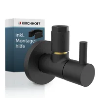 Kirchhoff Universal Eckventil für Kalt- und Warmwasserleitungen Schwarz Matt