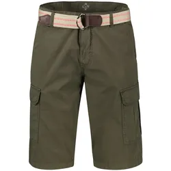 Bermudas LERROS "LERROS Cargo-Bermuda mit Gürtel", Herren, Gr. 32, grün (aged olive), 100% Baumwolle, Hosen