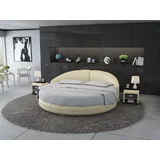 Xlmoebel Rundbett Designer Schlafzimmermöbel Luxus-Doppelbett mit Polsterung und runder (Bett LB8844), Hergestellt in Europa beige