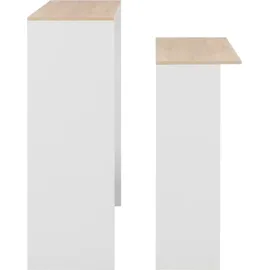 vidaXL Bartisch 130 x 40 x 120 cm Weiß/Eichefarben