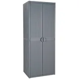 SECOLI Gartenschrank für den außenbereich Balkonschrank Gartenschrank Kunststoff besenschrank Spindschrank Außenschrank Haushaltsschrank mehrzweckschrank-Grau-65x45x172 cm