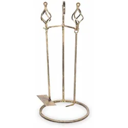 Markone Kaminbesteck Z123 goldfarben 21x21x56 cm mit Schaufel, Schürhaken, Besen und Zange