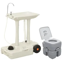 Tragbare Campingtoilette mit Waschbecken