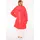 Zwillingsherz Steppjacke "Good Vibes Only", Damen, Gr. L, rot, Steppware, Obermaterial: 100% Polyester, mehrfarbig, normal ca. Mitte Knie, ohne Ausschnitt, angesetztes Bündchen, Jacken Steppjacke, mit Kapuze, Backprint und bedrucktem Zugband